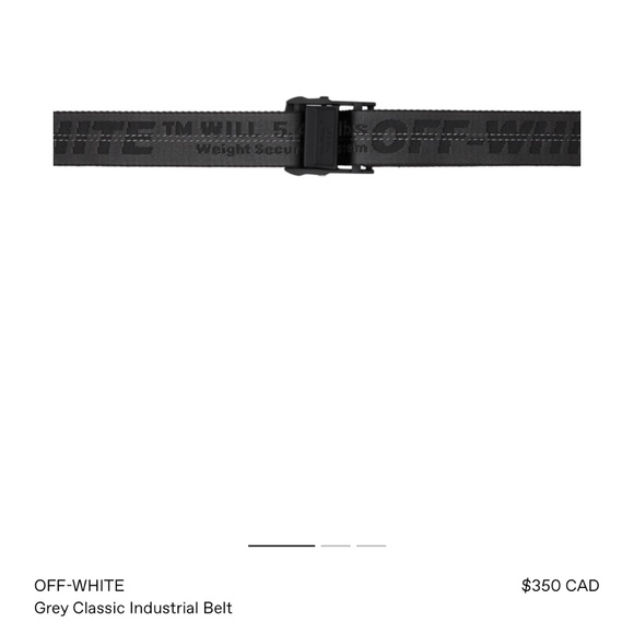 Off white- Grey classic industrial belt - Picture 1 of 5